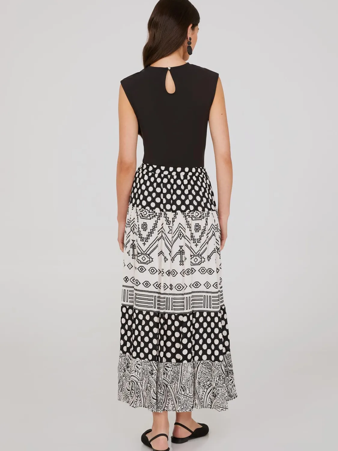 Suzy Shier Skirts>Printed Tiered Maxi Skirt