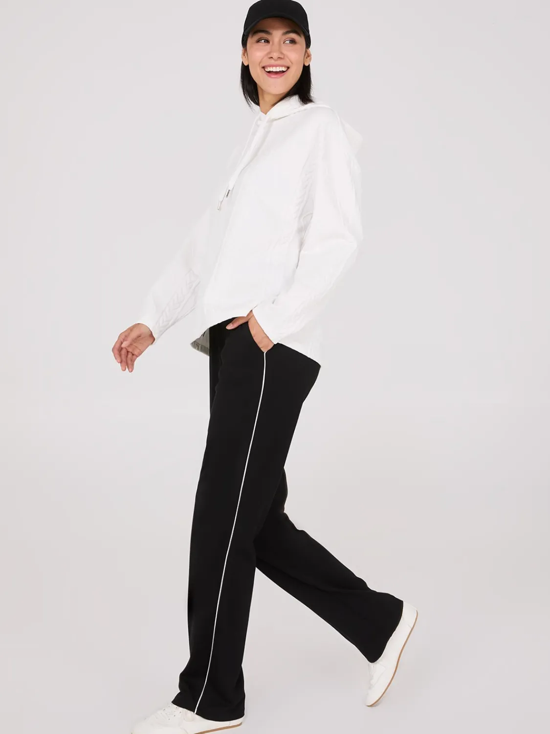 Suzy Shier Lounge & Pjs|Long Sleeve>Quilted Jacquard Hoodie