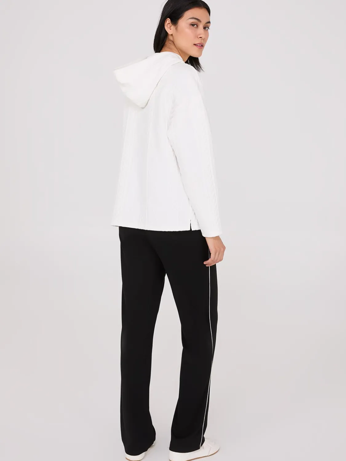 Suzy Shier Lounge & Pjs|Long Sleeve>Quilted Jacquard Hoodie