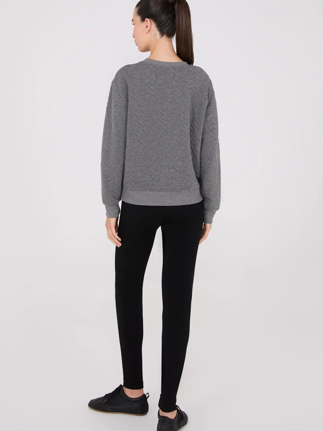 Suzy Shier Lounge & Pjs|Long Sleeve>Quilted Jacquard Sweater