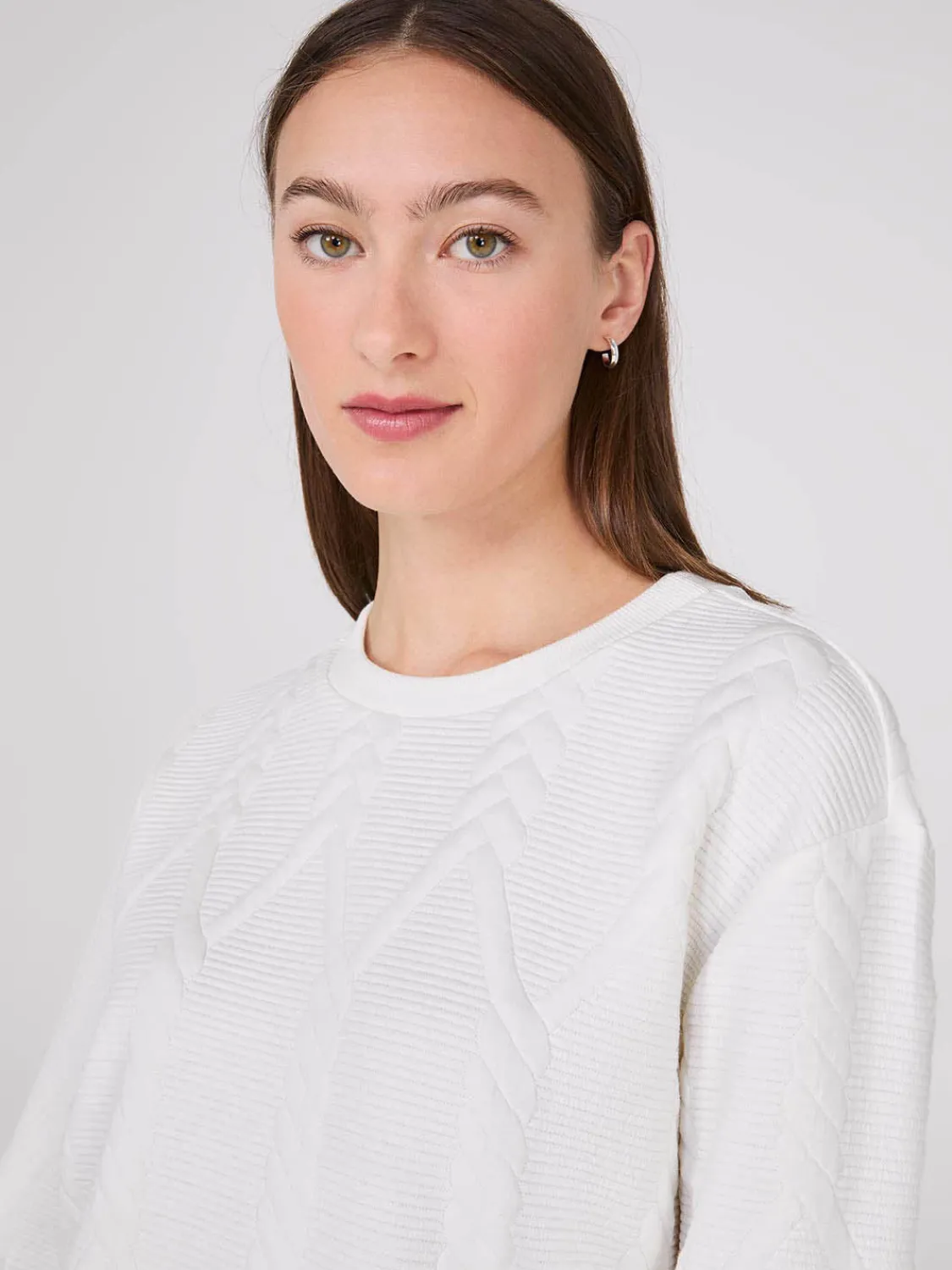 Suzy Shier Lounge & Pjs|Long Sleeve>Quilted Jacquard Sweater