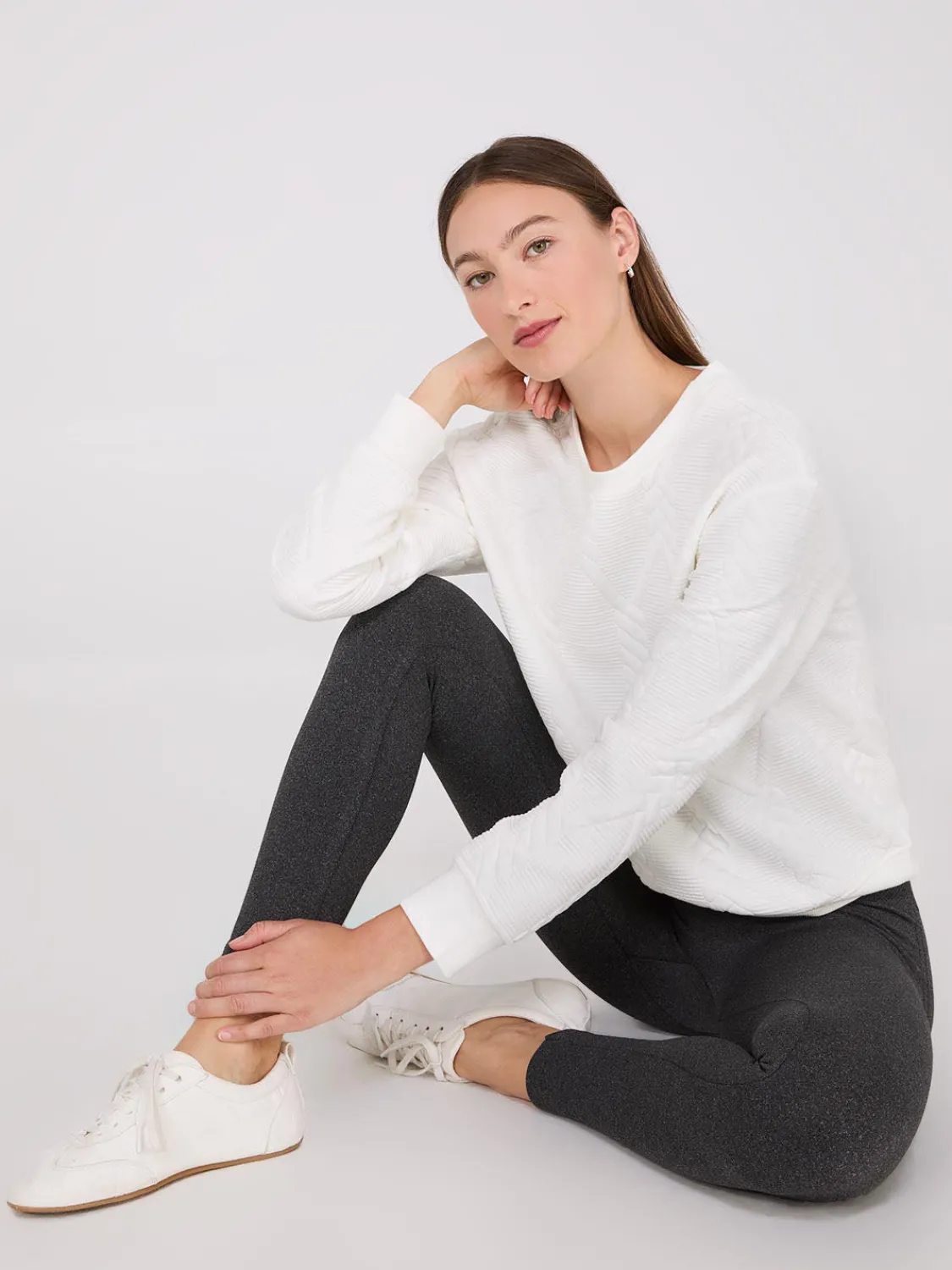 Suzy Shier Lounge & Pjs|Long Sleeve>Quilted Jacquard Sweater