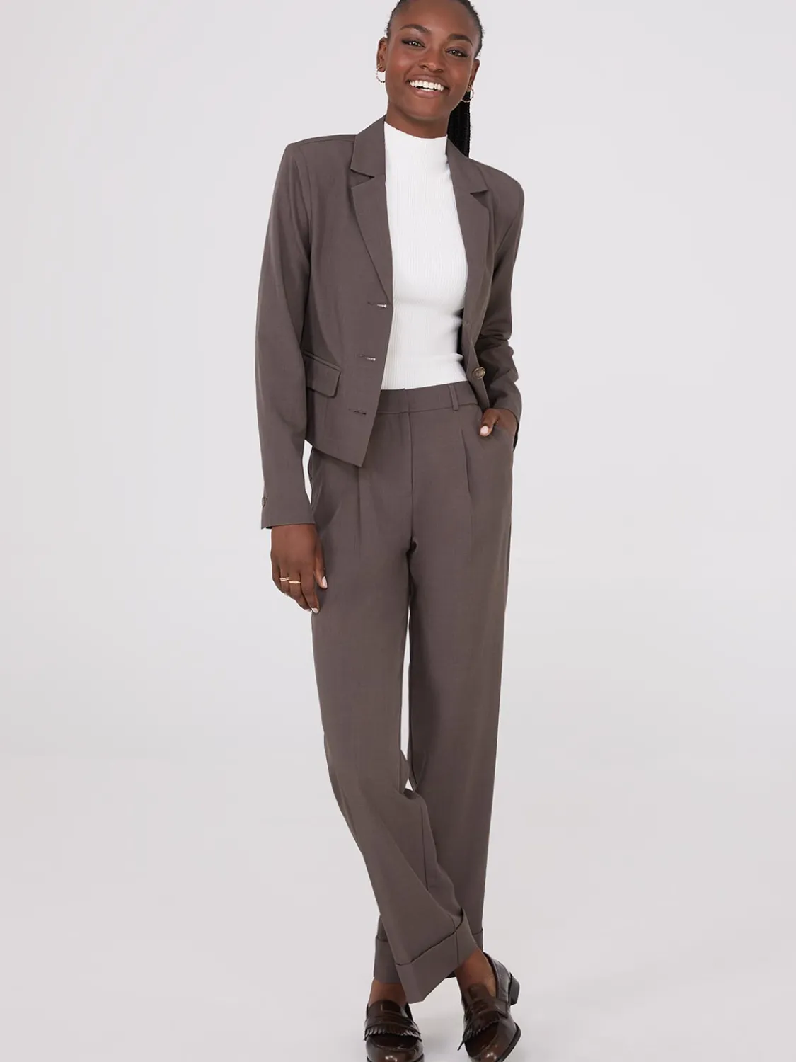 Suzy Shier Sleeveless|Sweaters & Cardigans>Ribbed Funnel Neck Sleeveless Sweater