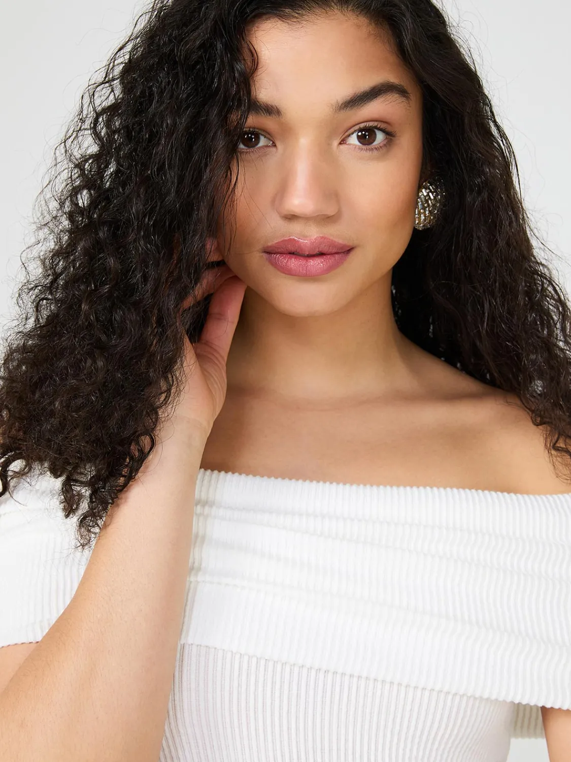 Suzy Shier Short Sleeve|Fashion Tops>Ribbed Off-The-Shoulder Top