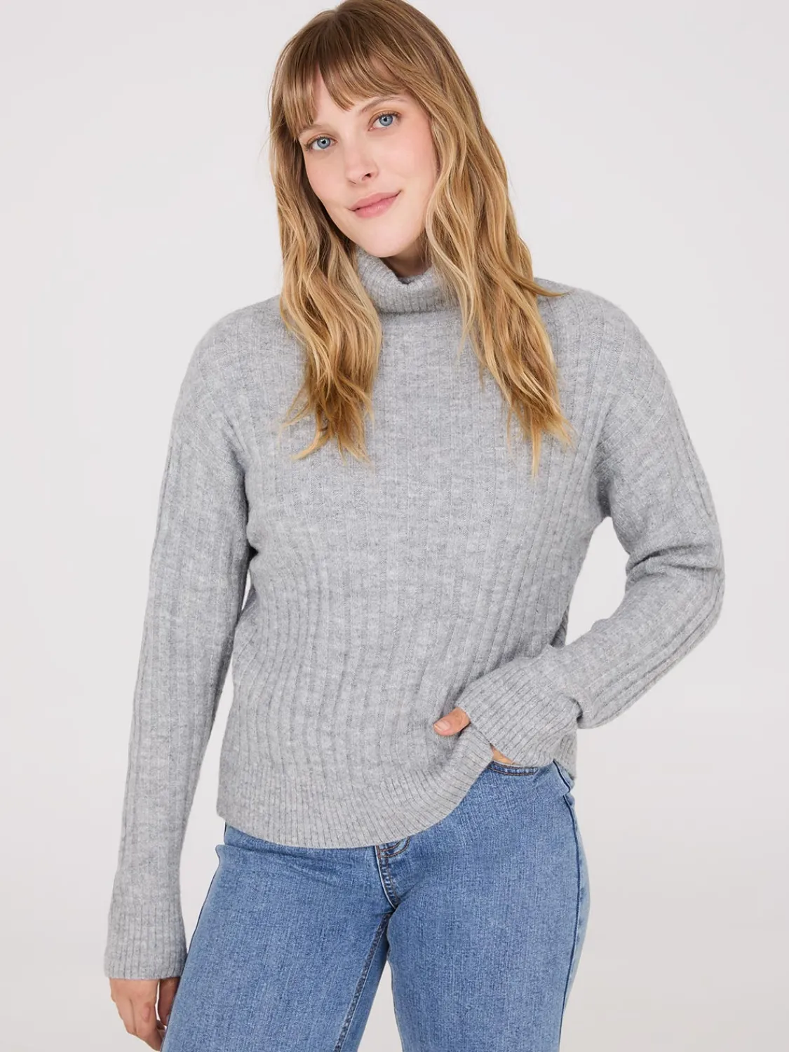 Suzy Shier Long Sleeve|Sweaters & Cardigans>Ribbed Turtleneck Sweater
