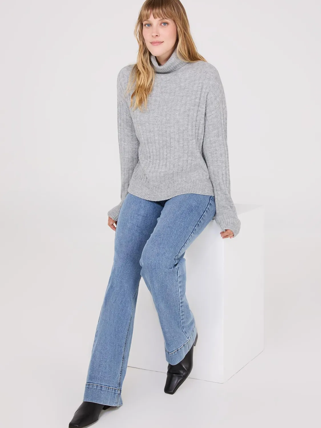 Suzy Shier Long Sleeve|Sweaters & Cardigans>Ribbed Turtleneck Sweater