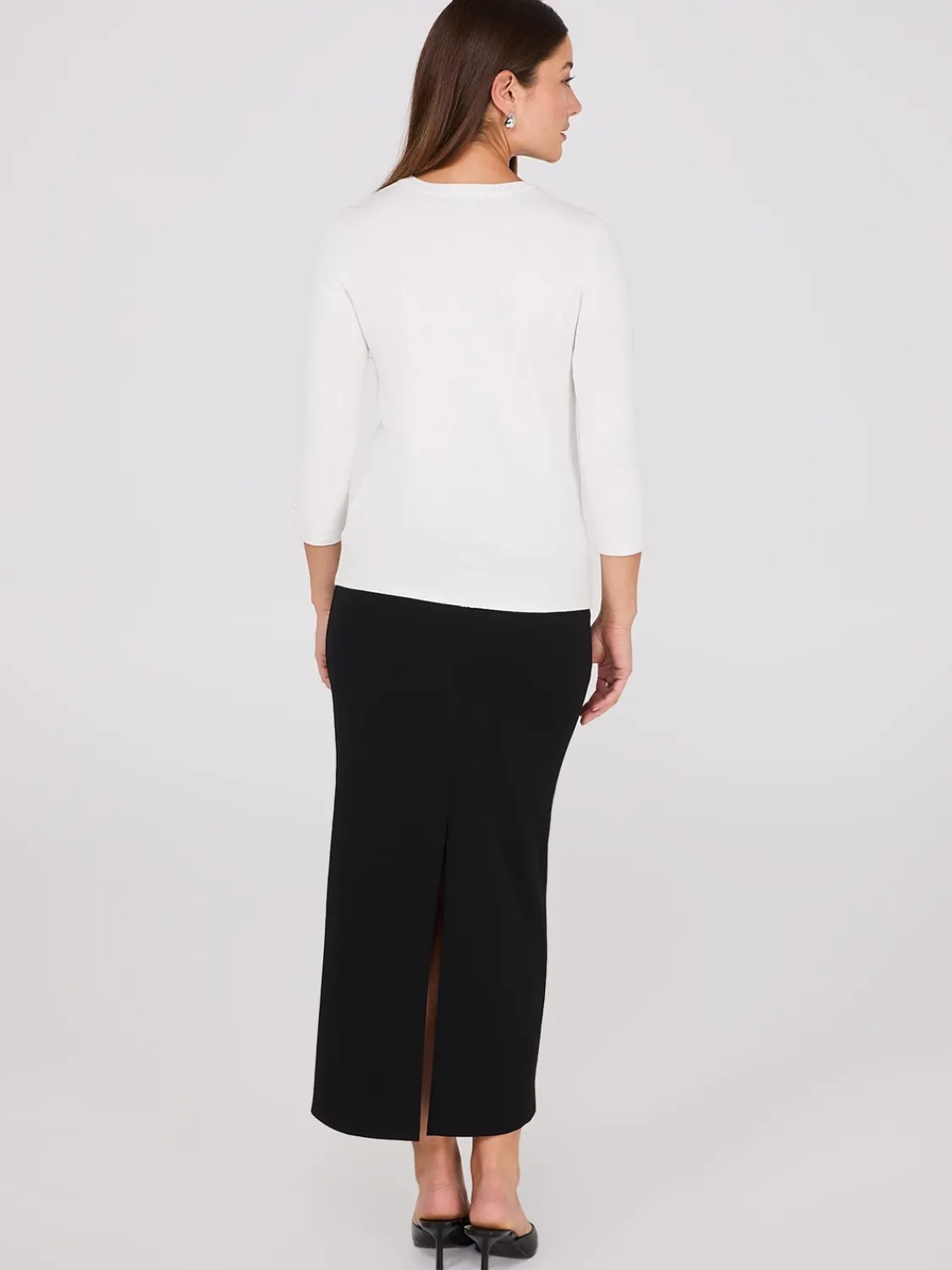 Suzy Shier Long Sleeve|Sweaters & Cardigans>Round Neck Sweater With Button Details