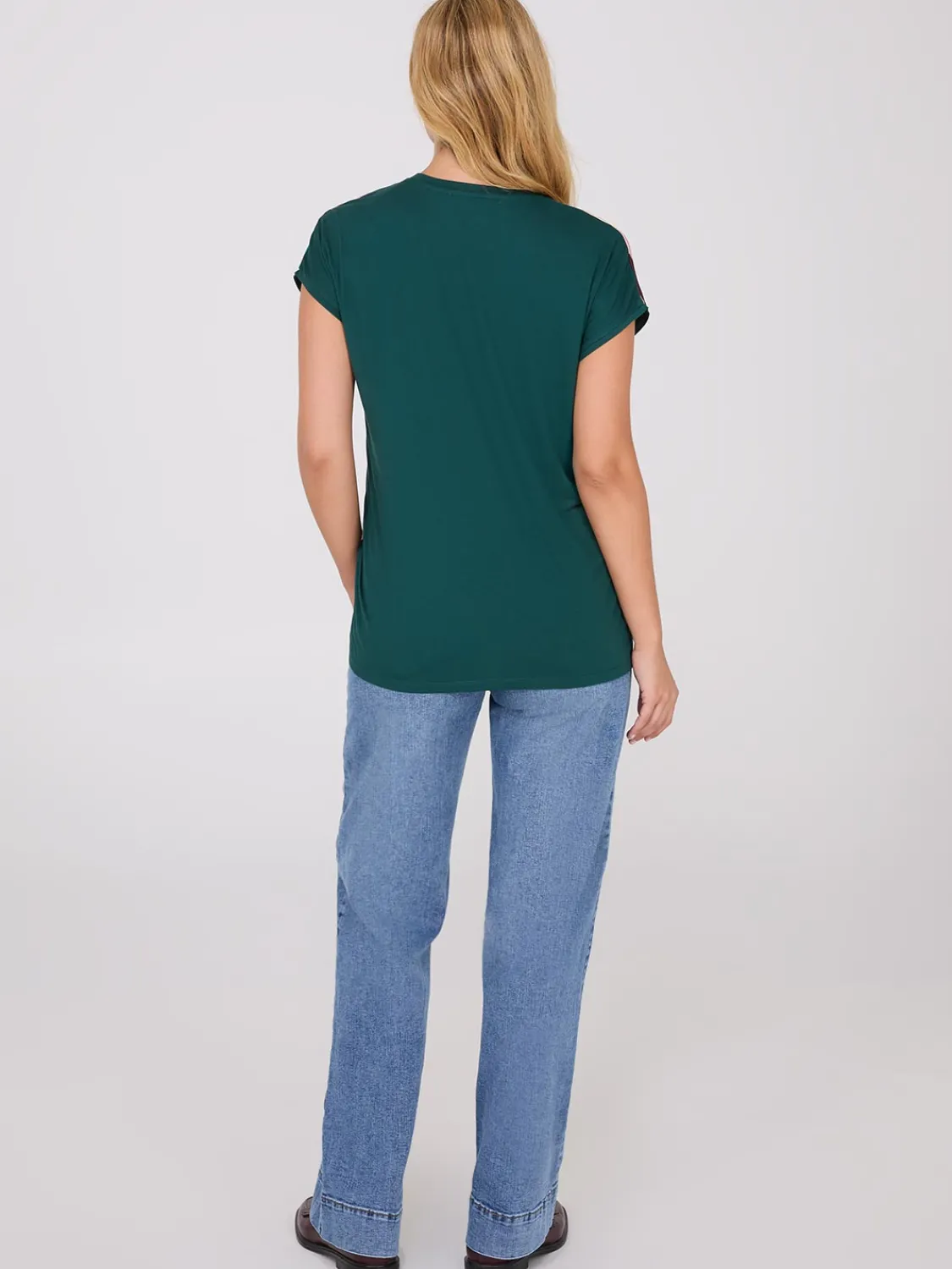 Suzy Shier Short Sleeve|Tank Tops & T-Shirts>Scarf Print Short Sleeve Jersey T-Shirt