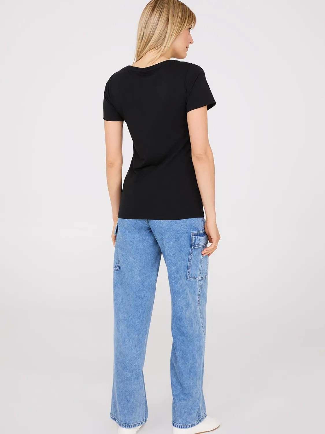 Suzy Shier Suzy Everyday|Short Sleeve>Scoop Neck Melange T-Shirt