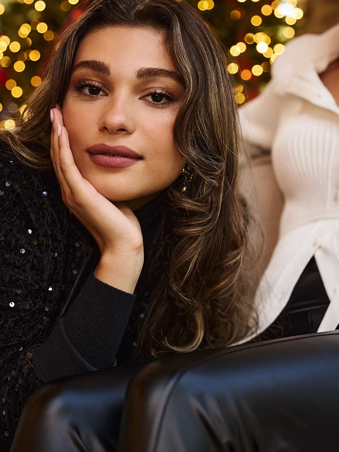 Suzy Shier Long Sleeve|Fashion Tops>Sequin Velvet Bomber Jacket