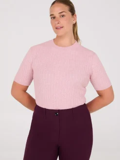 Suzy Shier Short Sleeve|Sweaters & Cardigans>Short Sleeve Cable Knit Sweater