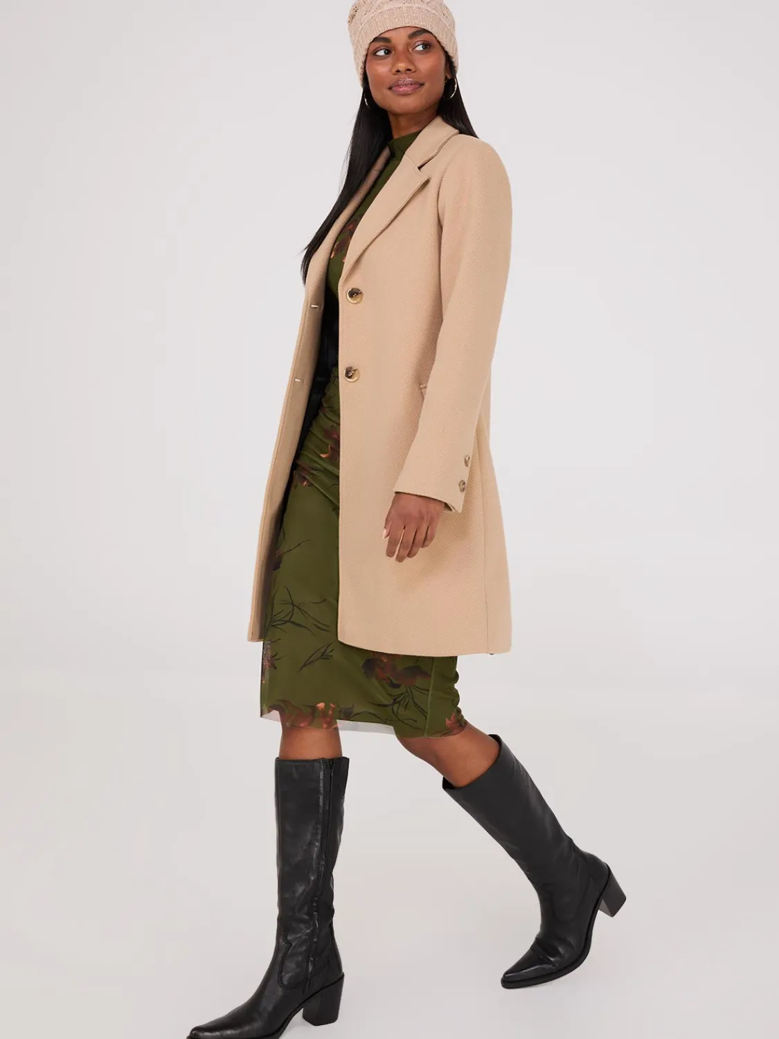 Suzy Shier Coats|Coats>Single-Breasted Car Coat