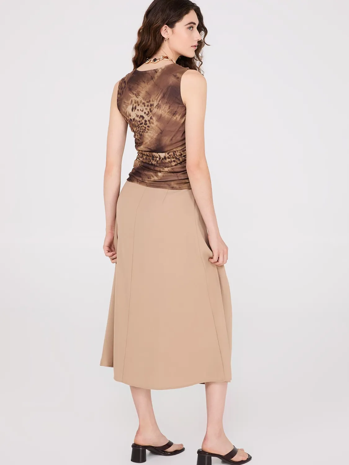 Suzy Shier Tops|Sleeveless>Sleeveless Animal Print Mesh Top
