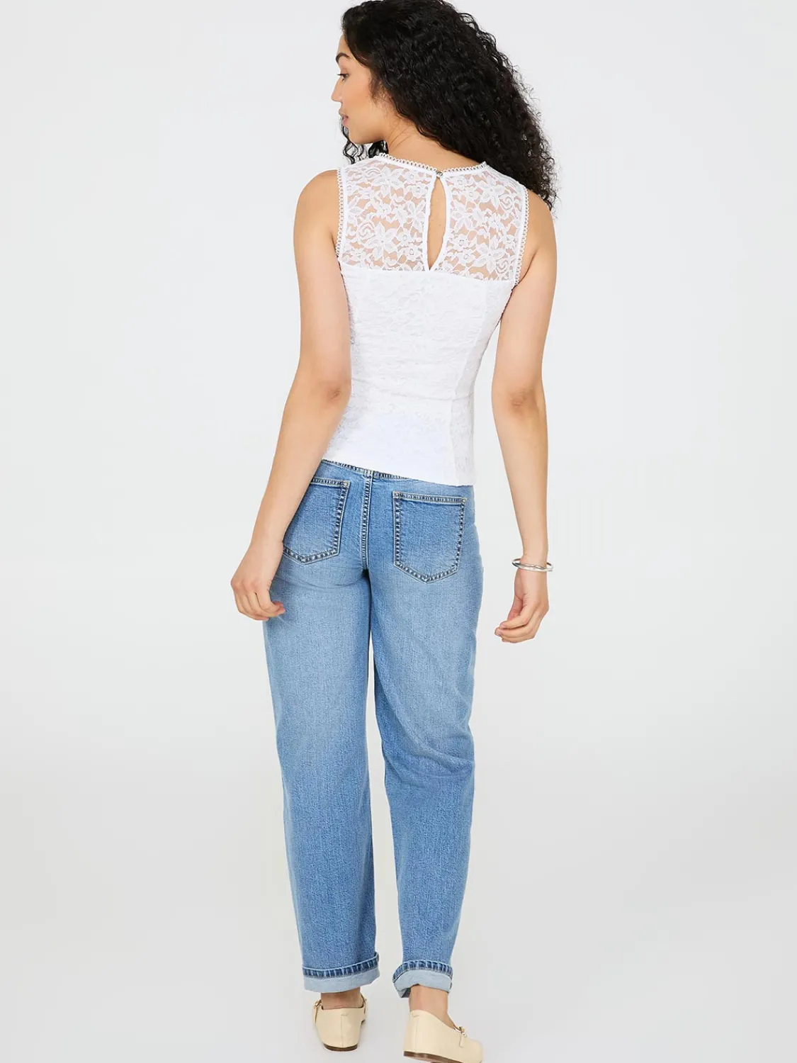Suzy Shier Tops|Sleeveless>Sleeveless Corded Lace Top