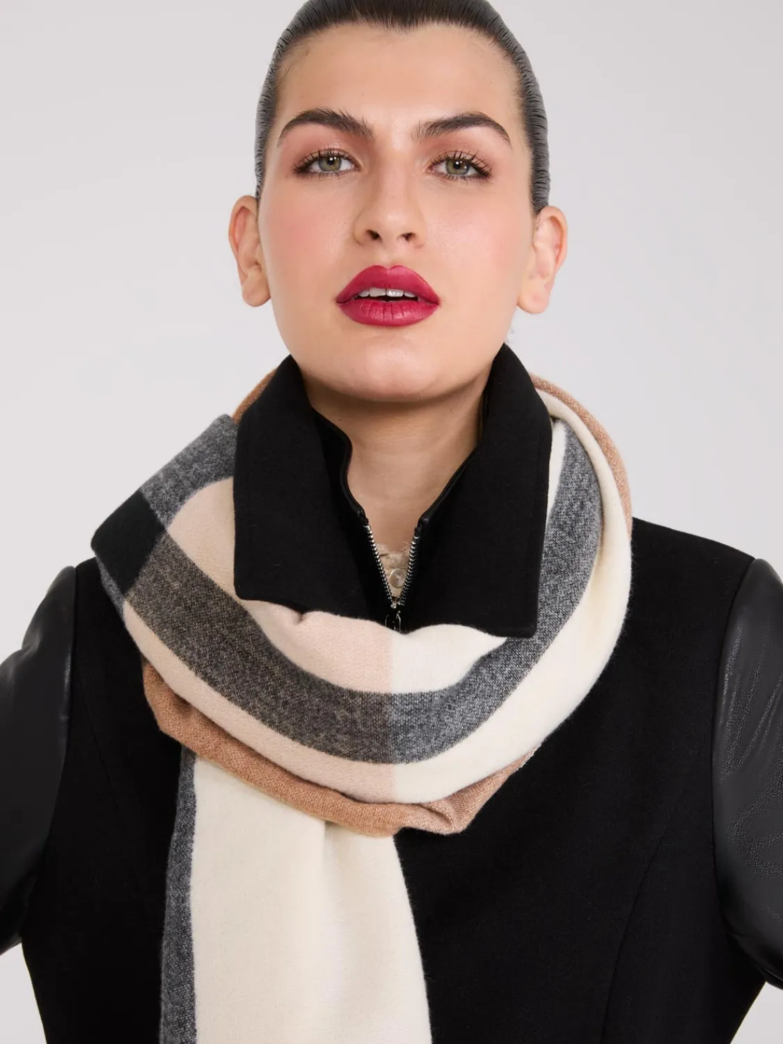 Suzy Shier Hats & Scarves & Gloves>Soft Brushed Degrade Check Scarf
