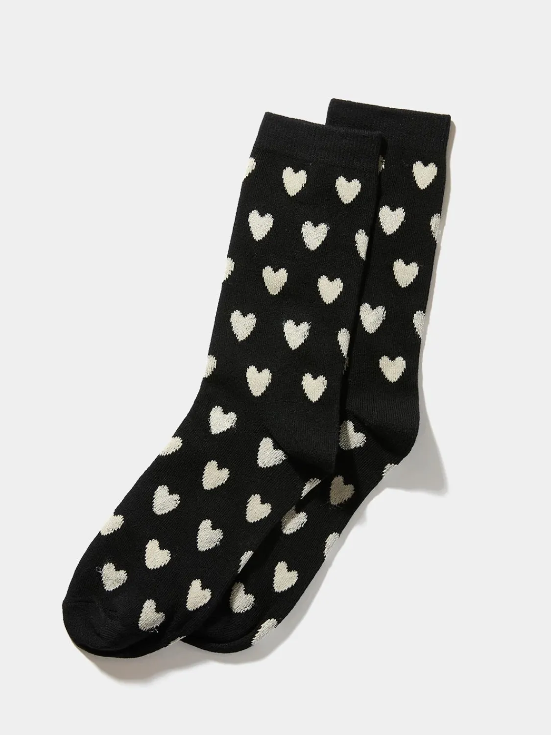 Suzy Shier Socks & Tights>Sparkle Heart Crew Socks