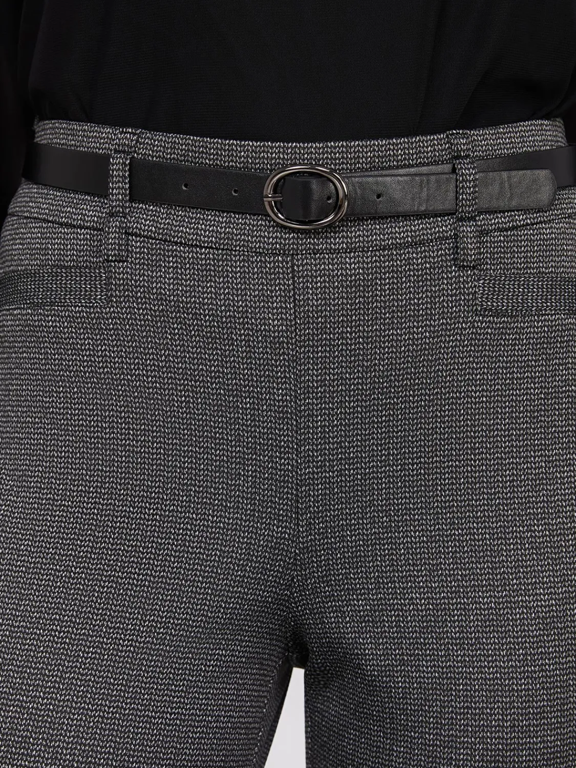 Suzy Shier Bottoms|Pants>Straight Leg Bootcut Pants With Faux Leather Belt