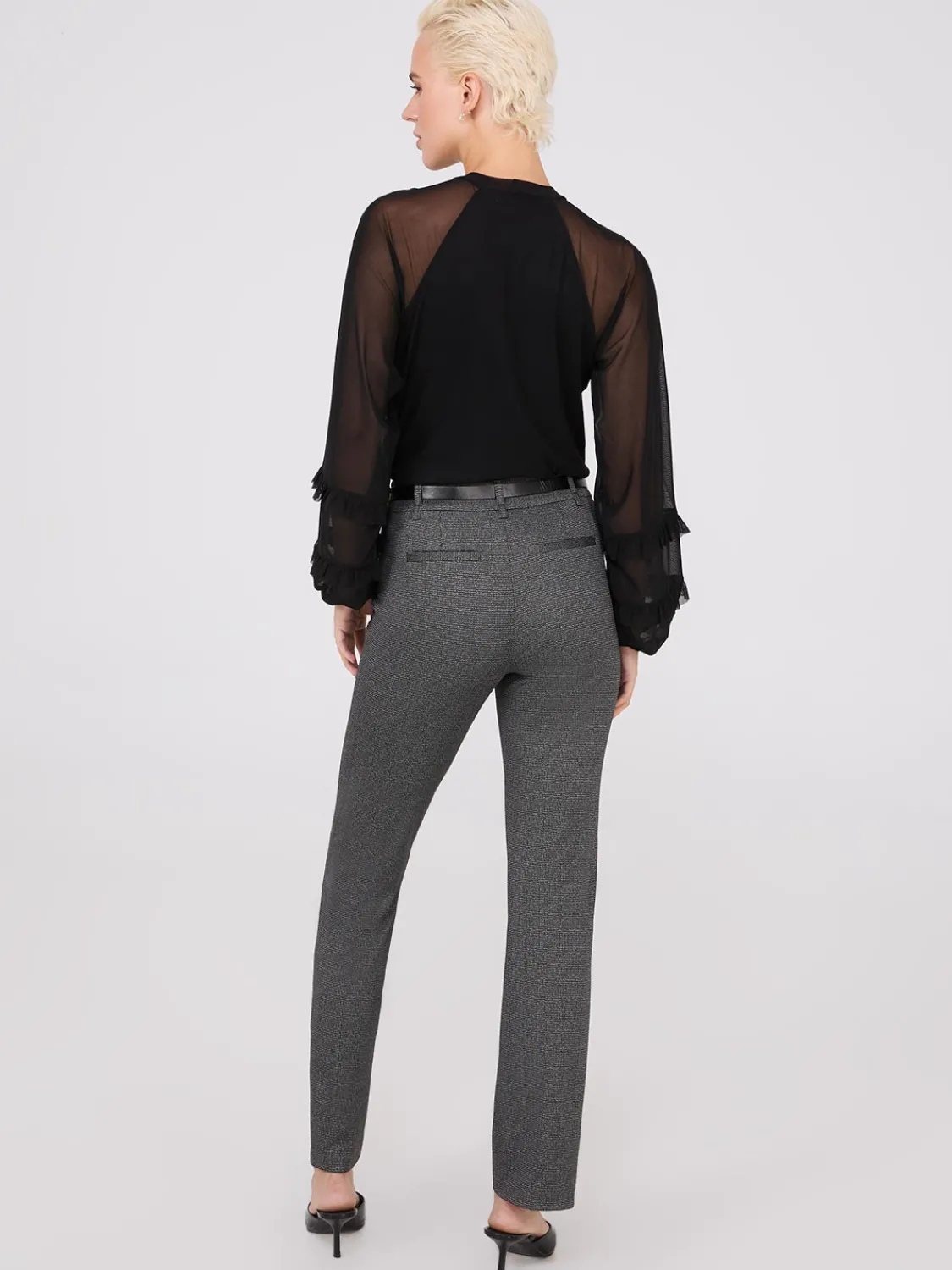 Suzy Shier Bottoms|Pants>Straight Leg Bootcut Pants With Faux Leather Belt