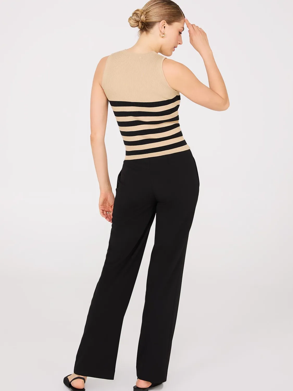 Suzy Shier Sleeveless|Sweaters & Cardigans>Striped Knit Tank Top