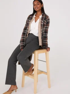 Suzy Shier Tops|Blouses>Textured Utility Pocket Blouse