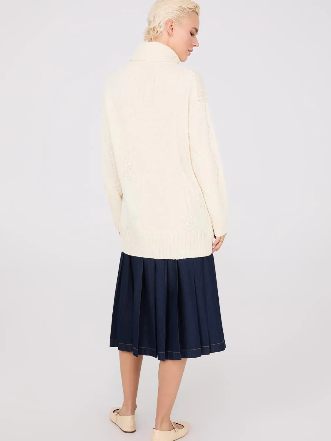 Suzy Shier Long Sleeve|Sweaters & Cardigans>Twisted Cable Knit Turtleneck Sweater