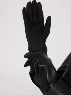 Suzy Shier Hats & Scarves & Gloves>Velvet-Lined Faux Leather Gloves