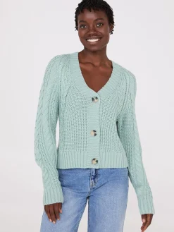Suzy Shier Long Sleeve|Sweaters & Cardigans>V-Neck Multi Cable Cardigan