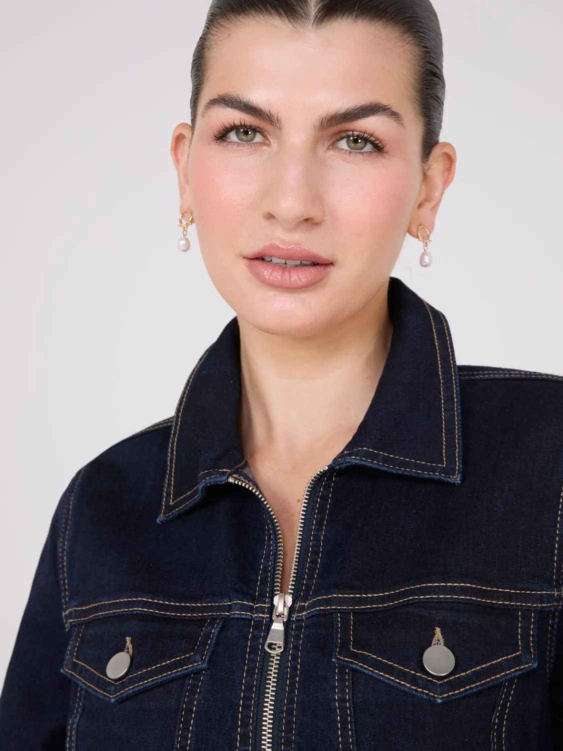 Suzy Shier Puffers & Jackets|Puffers & Jackets>Waisted Denim Jacket