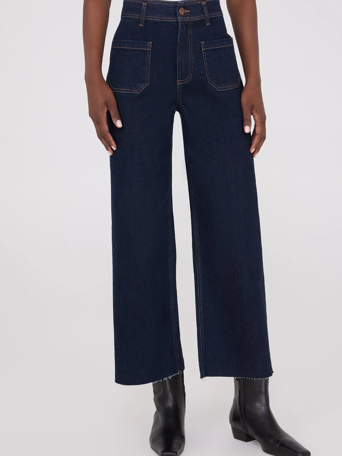Suzy Shier Jeans|Pants>Wide-Leg Raw Edge Jeans