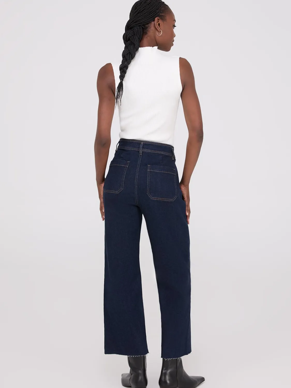 Suzy Shier Jeans|Pants>Wide-Leg Raw Edge Jeans