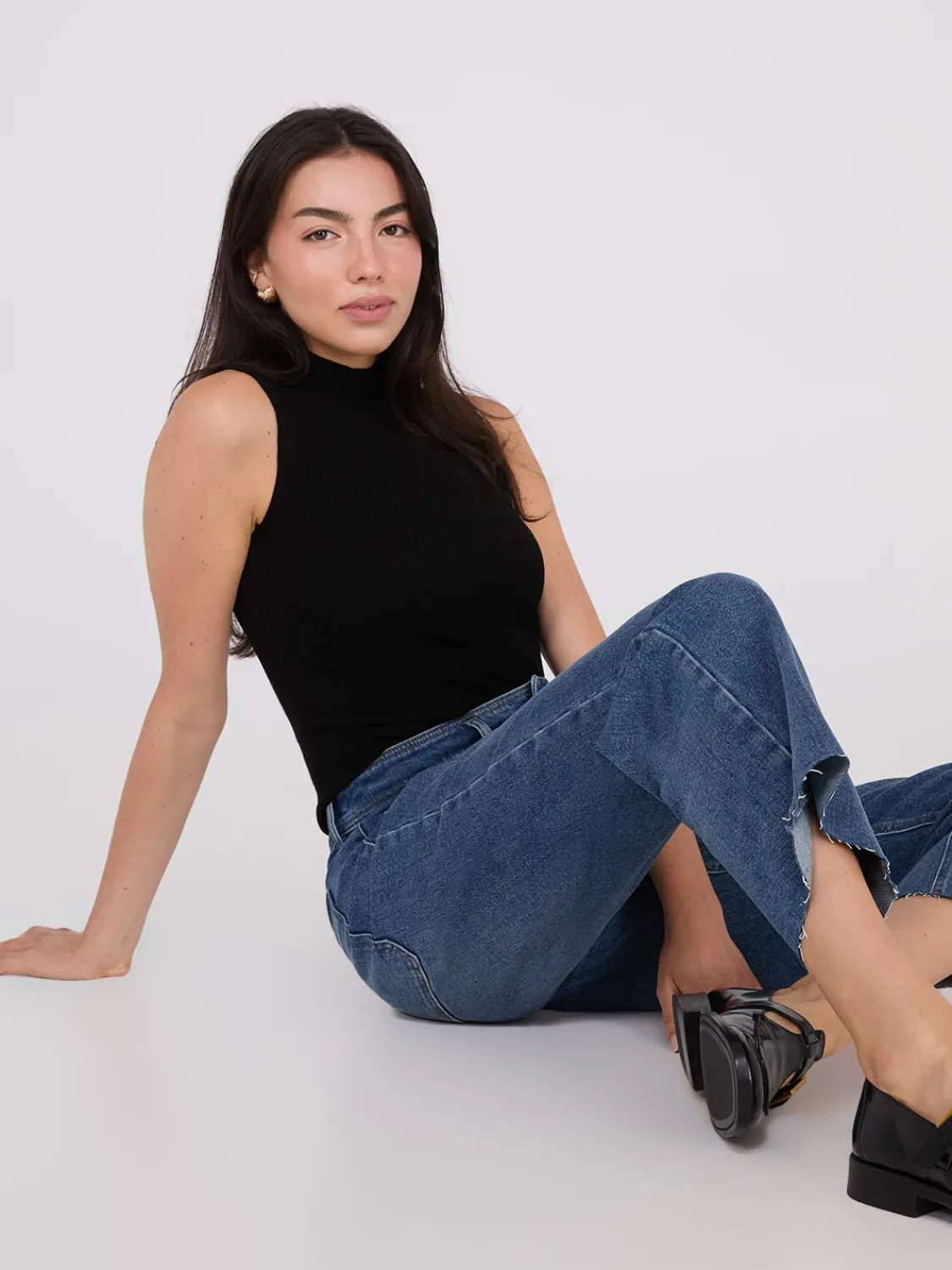 Suzy Shier Jeans|Pants>Wide-Leg Raw Edge Jeans