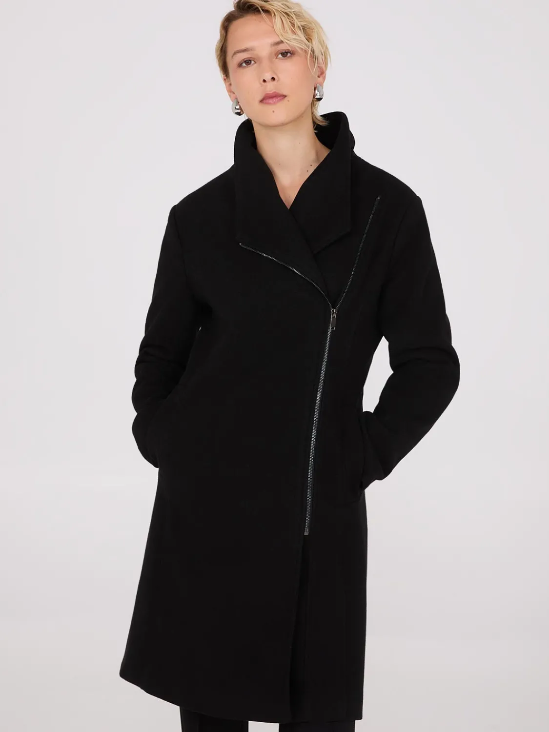 Suzy Shier Coats|Coats>Wrap Collar Coat