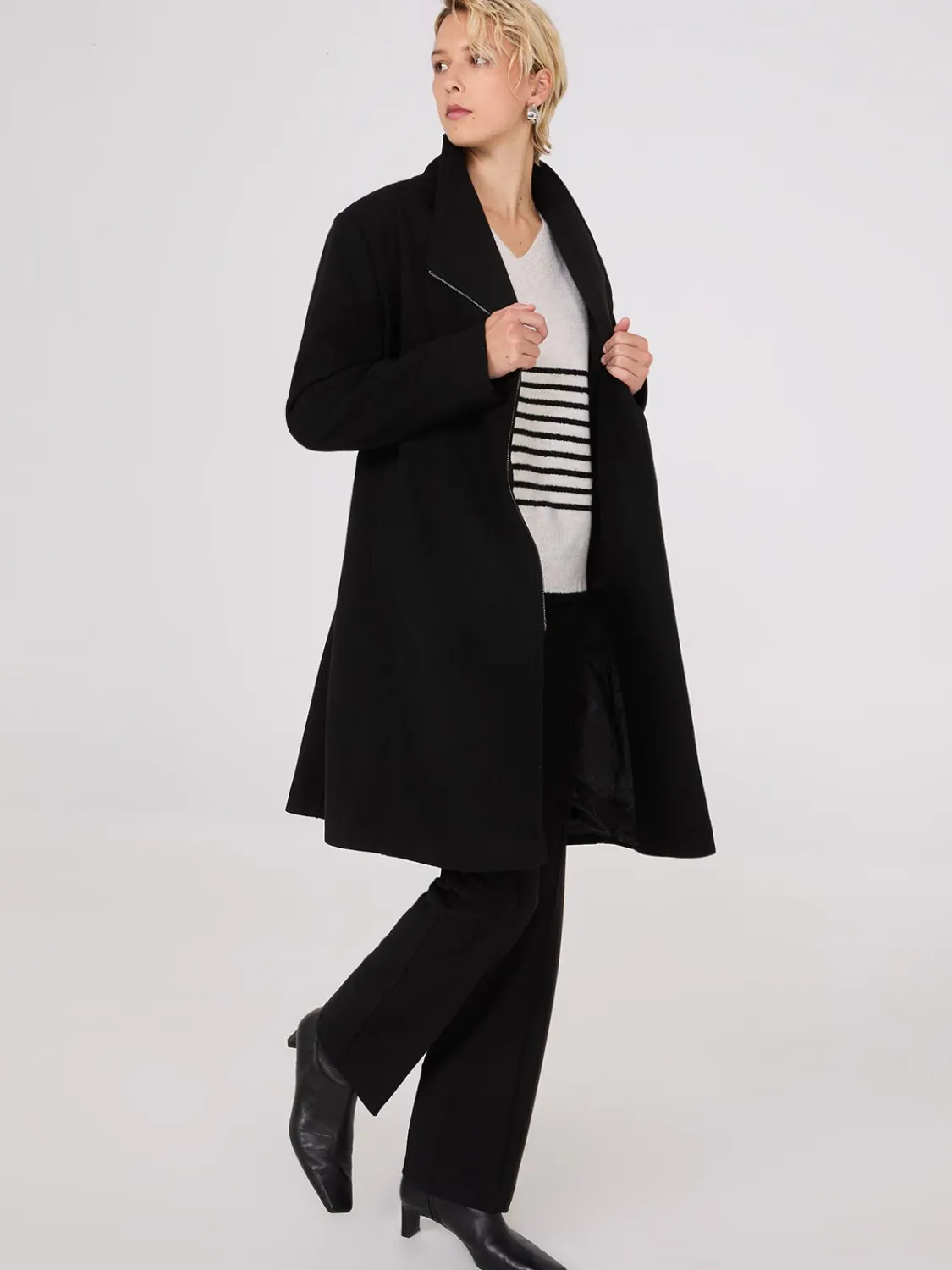 Suzy Shier Coats|Coats>Wrap Collar Coat