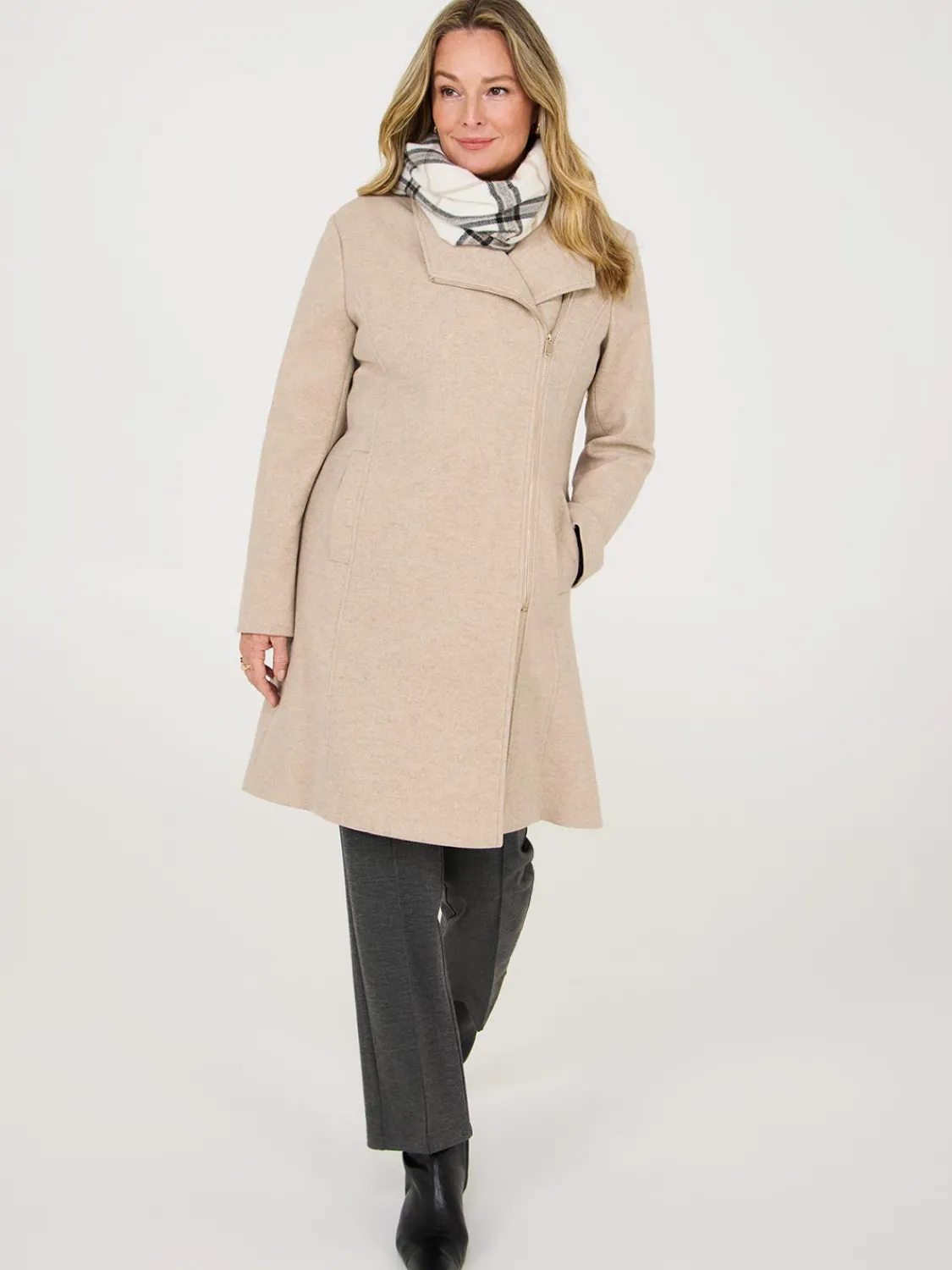 Suzy Shier Coats|Coats>Wrap Collar Coat