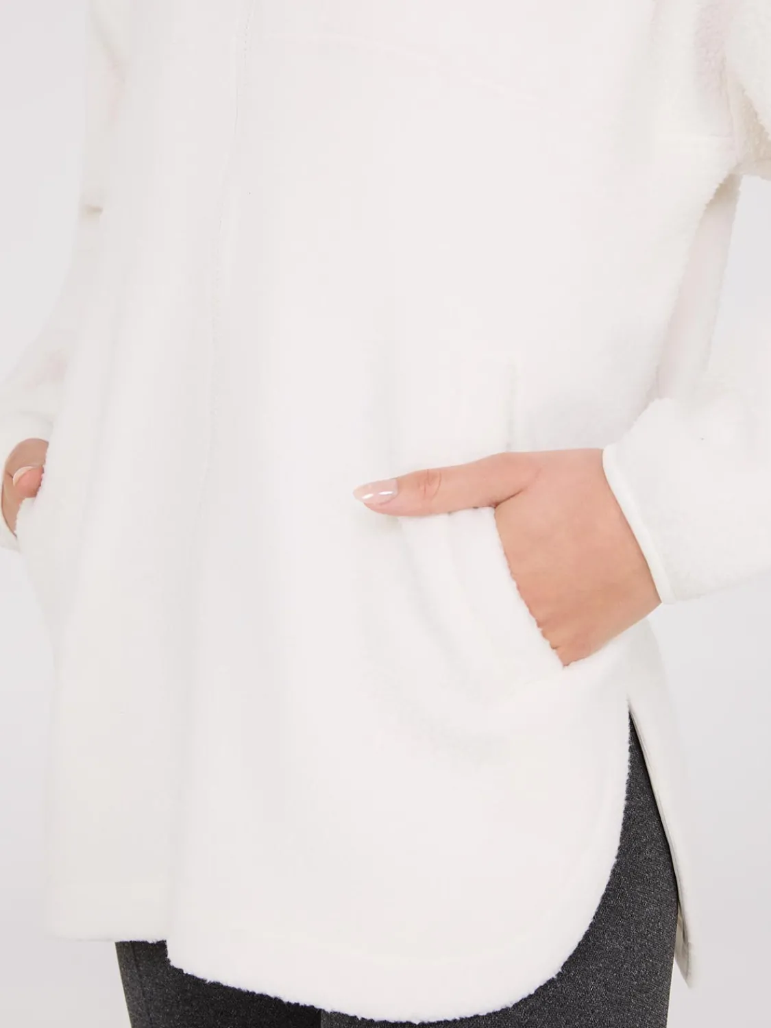 Suzy Shier Lounge & Pjs|Long Sleeve>Zip-Front Sherpa Sweater