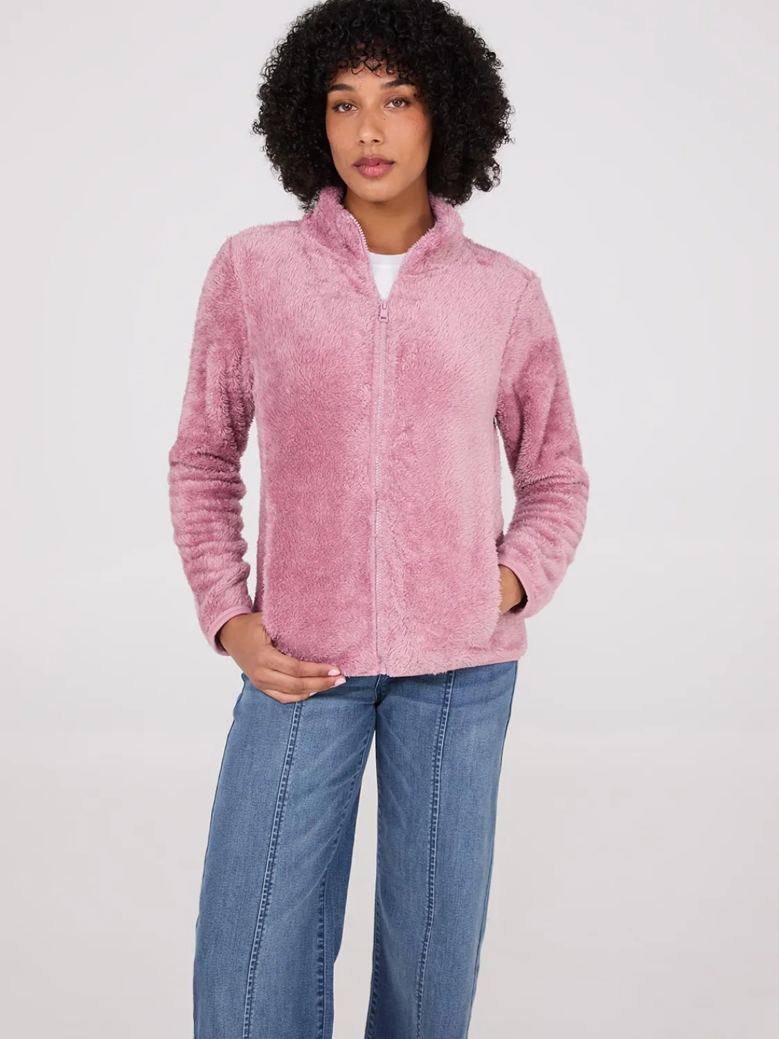 Suzy Shier Lounge & Pjs|Long Sleeve>Zip-Up Teddy Jacket