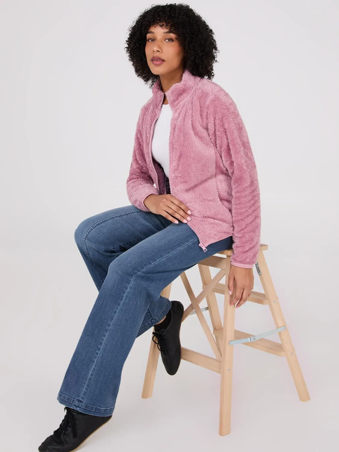 Suzy Shier Lounge & Pjs|Long Sleeve>Zip-Up Teddy Jacket